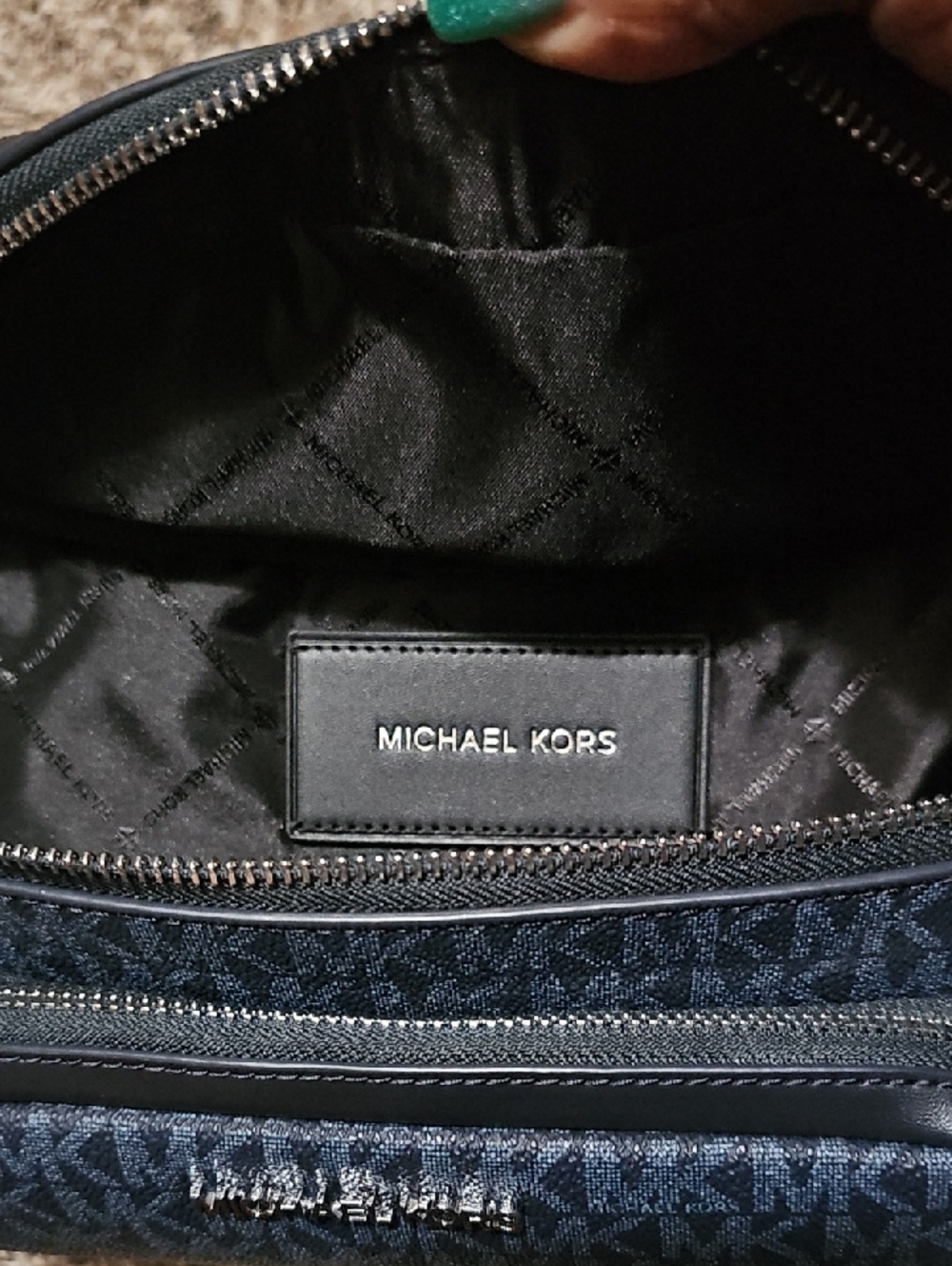 Michael Kors Dark Blue MK Logo Belt Bag - Picture 9 of 13